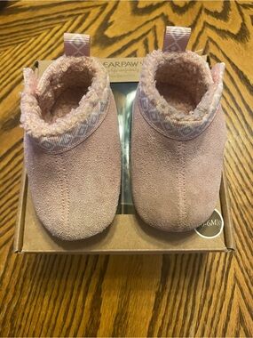 BearPaw Stepping Stones Pink Plush Lined Baby Booties